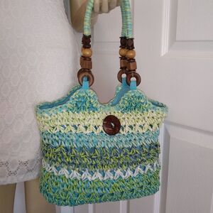 Cappelli Straworld Straw&Wood Bead Bag